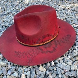 Elegant Red Floral Women's Hat